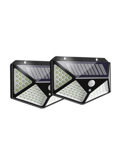 Buy Pack of 2 100 LED Solar Motion Sensor Power Light Black 130x95mm in Saudi Arabia