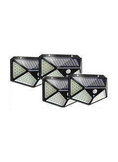 Buy Pack of 4 100 LED Solar Motion Sensor Power Light Black 130x95mm in UAE