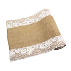 Buy Handmade Lace Table Runner Brown 30x180cm in Saudi Arabia