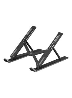 Buy Ultra-thin Adjustable Height Foldable Computer Holder for Laptop Tablet PC Black in Saudi Arabia