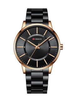 اشتري Men's Waterproof Stainless Steel BAnd Casual Quartz Watch 8385 - 45 mm - Black في الامارات