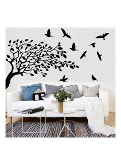 Buy Wall Decal Removable Decor DIY Art Home Room Office Improvement Tree Wall Sticker Black 83x60cm in UAE