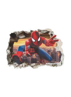 Buy 3D Broken Wall Spider man Wall Sticker Multicolor 70x50cm in Egypt