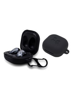 Buy Silicone Case Compatible For Galaxy Buds Pro/Buds Live Shockproof Cover Soft Flexible with Keychain Carabiner Black in Saudi Arabia