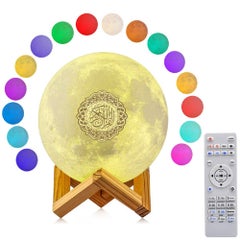 Buy Quran Bluetooth Remote Control LED Moon Lamp Speaker Multicolour in UAE