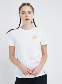 Buy Classic Graphic Print T-Shirt White/Orange in UAE