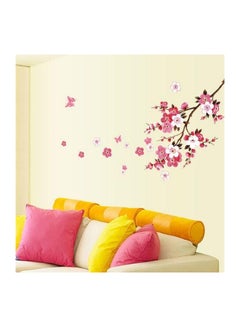 Buy Butterfly Cherry Blossom Flower Tree Branch Wall decals decor kids baby stickers Pink 90x60cm in UAE