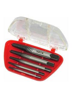 Buy Screw Extractor Set 5 Piece Sliver/Black/Red multisizeinch in Saudi Arabia