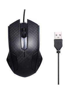Buy 3-Button USB Optical Wired Mouse Black in Saudi Arabia