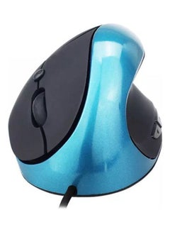 Buy Optical Vertical  Ergonomic Wired Mouse Blue in Saudi Arabia