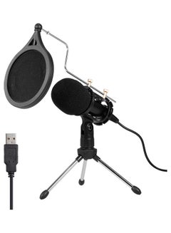 Buy USB Condenser  Recording Microphone Black in UAE