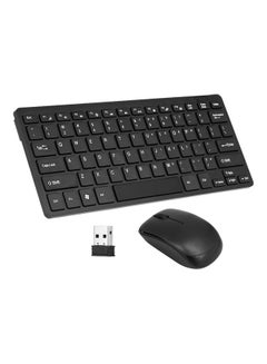اشتري ماوس ولوحة مفاتيح لاسلكية مع جهاز إستقبال USB أسود في الامارات