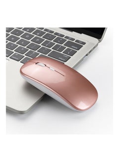 Buy Wireless 2.4G Mouse Ultra-thin Silent Mouse Portable Rose Gold/White in Saudi Arabia