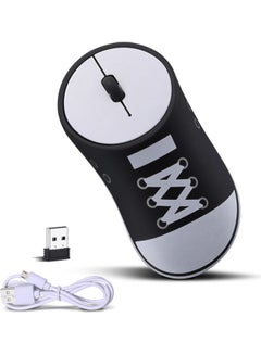 Buy Wireless Rechargeable Sneaker Shaped Mouse Black/White in Saudi Arabia