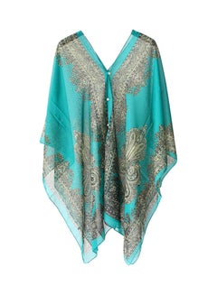 Buy Summer Beach Bikini Cover Up Loose Shawl Green/Grey in Saudi Arabia