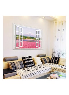 Buy Pink Flower Sea 3d Fake Window Landscape Wall Sticker Multicolour 60x90cm in Egypt