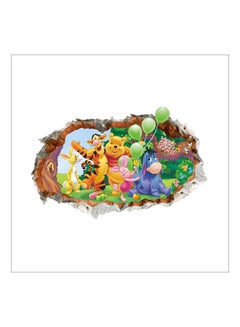 Buy Winnie The Pooh Balloon 3D Background Environmentally Friendly Removable Decorative Wall Sticker Multicolour 70x50cm in Egypt