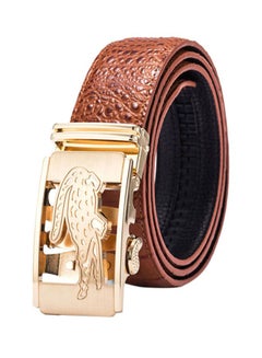 Buy Crocodile Pattern PU Leather Belt Camel in Saudi Arabia