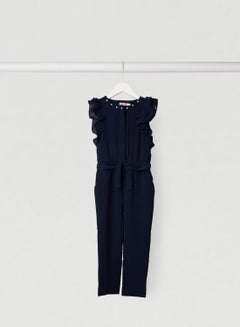 Buy Kids Faux Pearl Embellished Jumpsuit Navy in UAE