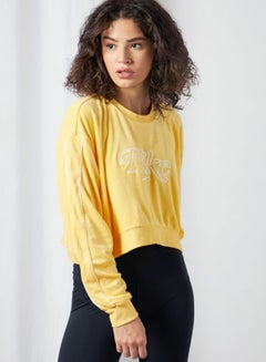 Buy Retro Femme Terry Cropped Sweatshirt Topaz Gold in UAE