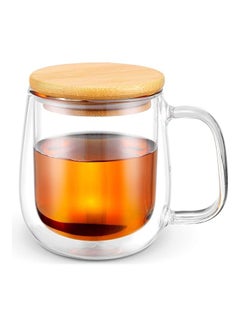Buy Coffee And Tea Cup Mug With Wooden Lid multicolour 250mm in Saudi Arabia