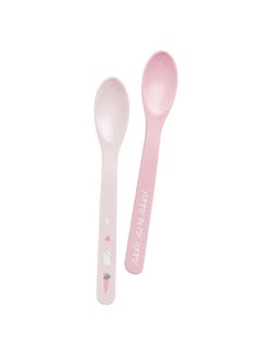 Buy 2-Piece Silicone Bunny Printed Feeding Spoons Set in Egypt