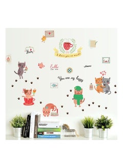 Buy Cat Stickers Wardrobe Refrigerator Door Crib Kindergarten Decorative Wall Sticker Multicolor 30x90cm in Egypt