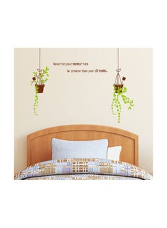 Buy Hanging Baskets Potted Flowers Green Plant Wall Decal Home Sticker Multicolour 70x50cm in Egypt