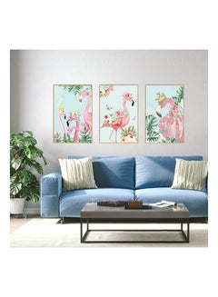 Buy Flamingo Photo Frame Wall Against The Background Decorative Bedroom Corridor Sofa Can Be Removed Wall Sticker Multicolour 90x60cm in Egypt