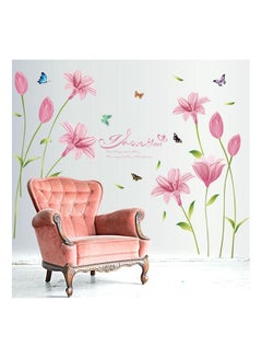 Buy Romantic Pink Lilies Removable Wall Paper For Home Decor Waterproof For Living Room Baby Kids Girls Bedroom Decorative DIY Sticker Multicolour 90x60cm in Egypt