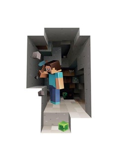 Buy Minecraft 3D Steve Mining My World of the Creeper Face Beanie Children Room Wall Sticker Multicolour 44x79cm in Egypt