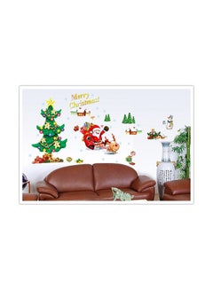 Buy Santa Claus Christmas Tree Gifts Living Room Window Glass Decorative Wall Sticker Multicolour 70x50cm in Egypt