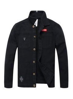 Buy Long Sleeves Denim Jacket Black in Saudi Arabia