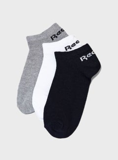 Buy Pack Of 3 Active Core Low Cut Socks White/Black/Medium Grey Heather in Saudi Arabia