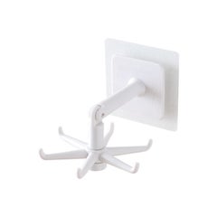 Buy Multifunctional 360°Rotating And Folding Hook Kitchen Shelf white 7*7.5*11cm in UAE