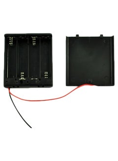 Buy Battery Holder 4xAA With Switch and Cover Black 6.7 x 6.3 x 1.9cm in UAE