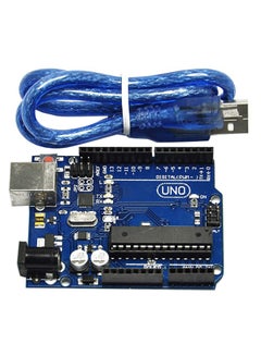 اشتري لوحة تطوير أونو R3 ATMEGA328 مع كابل USB أزرق 68.6 x 53.4ملليمتر في الامارات