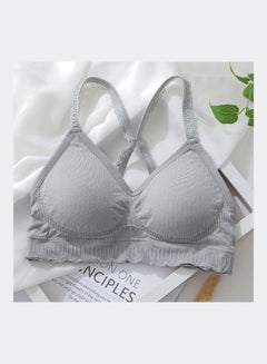 Buy Underwear Paded Bra Gray in UAE