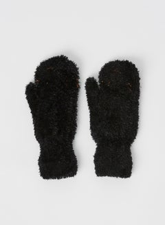 اشتري Kids Faux Fur Gloves Black في السعودية