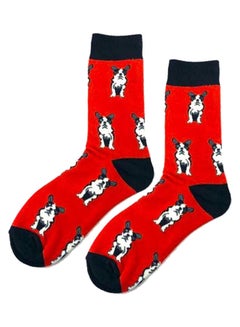 Buy Pair Of Socks Red/Black in Saudi Arabia