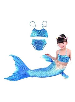 Buy 3-Piece Little Mermaid Tail Bikini Swimsuit Set 110cm in Saudi Arabia