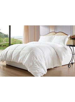 Buy HOTEL COMFORTER SET MICROFIBER KING 6PCS PLAIN Polyester White in UAE