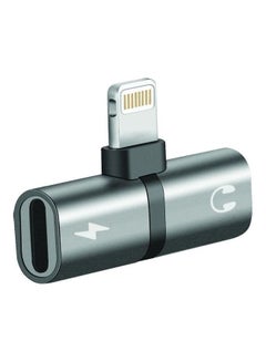 Buy 2 In 1 Premium USB Headphone Audio And 2A Pass-Through Charging Splitter Adapter For Iphone/Ipad/Ihinge-Lt Grey in Saudi Arabia