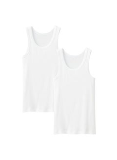 Buy 2-Piece Cotton Sleeveless Undershirt White in UAE