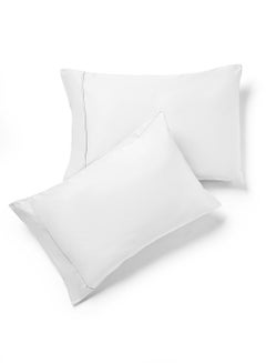 Buy 2-Piece 400 Thread Count 100% Cotton Solid Luxury Queen Size Pillow Cover Set Cotton White 20x30inch in Saudi Arabia
