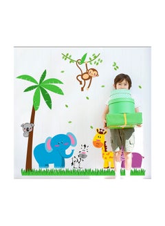 Buy Cartoon tree and animals Wall Sticker Multicolor 90x60cm in Egypt