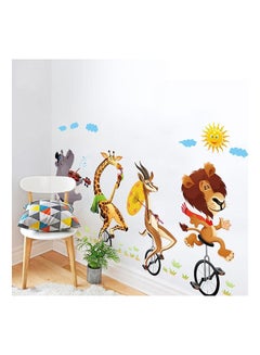 Buy Cycling Animal Bedroom Children's Room Wall Sticker Multicolor 90x60cm in Egypt