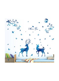 Buy DIY Household Wall Decal Removable Stick Blue Starlight Bedroom Parlor Decorative Deer Sticker Multicolour 90x60cm in UAE