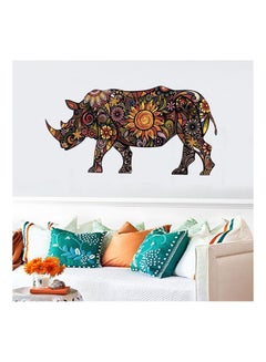 Buy Floral Rhinoceros Art Decorations Living Room Wall Sticker Multicolour 60x90cm in Egypt