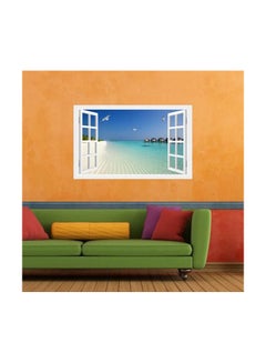 اشتري Fake Window Seagull Beach Sea Fresh Air Home Decoration Stickers Beach Peel And Stick Wallpaper متعدد الألوان 90x60سم في الامارات